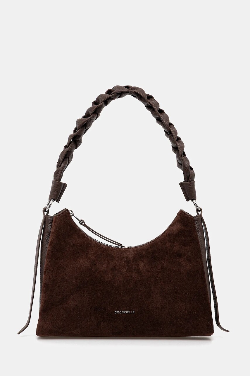 Semišová kabelka Coccinelle BOHEME SUEDE BIMATERIAL hnedá farba, E1.P6P.13.03.01