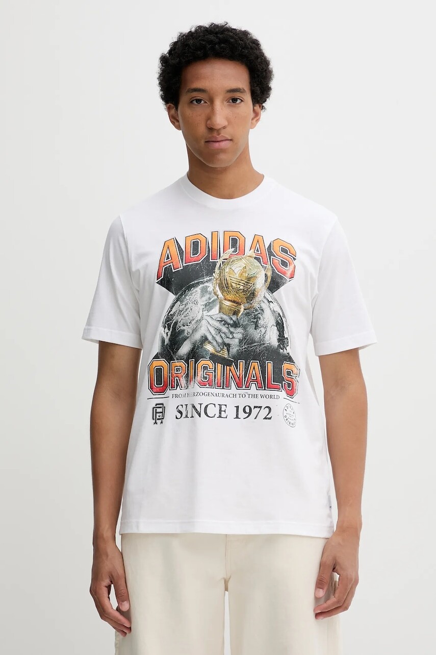 Bavlnené tričko adidas Originals Graphic Reg Sst pánske, biela farba, s potlačou, JW2972
