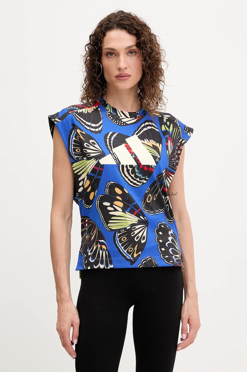 Tréningový top adidas Performance x Farm Rio modrá farba, KB5566