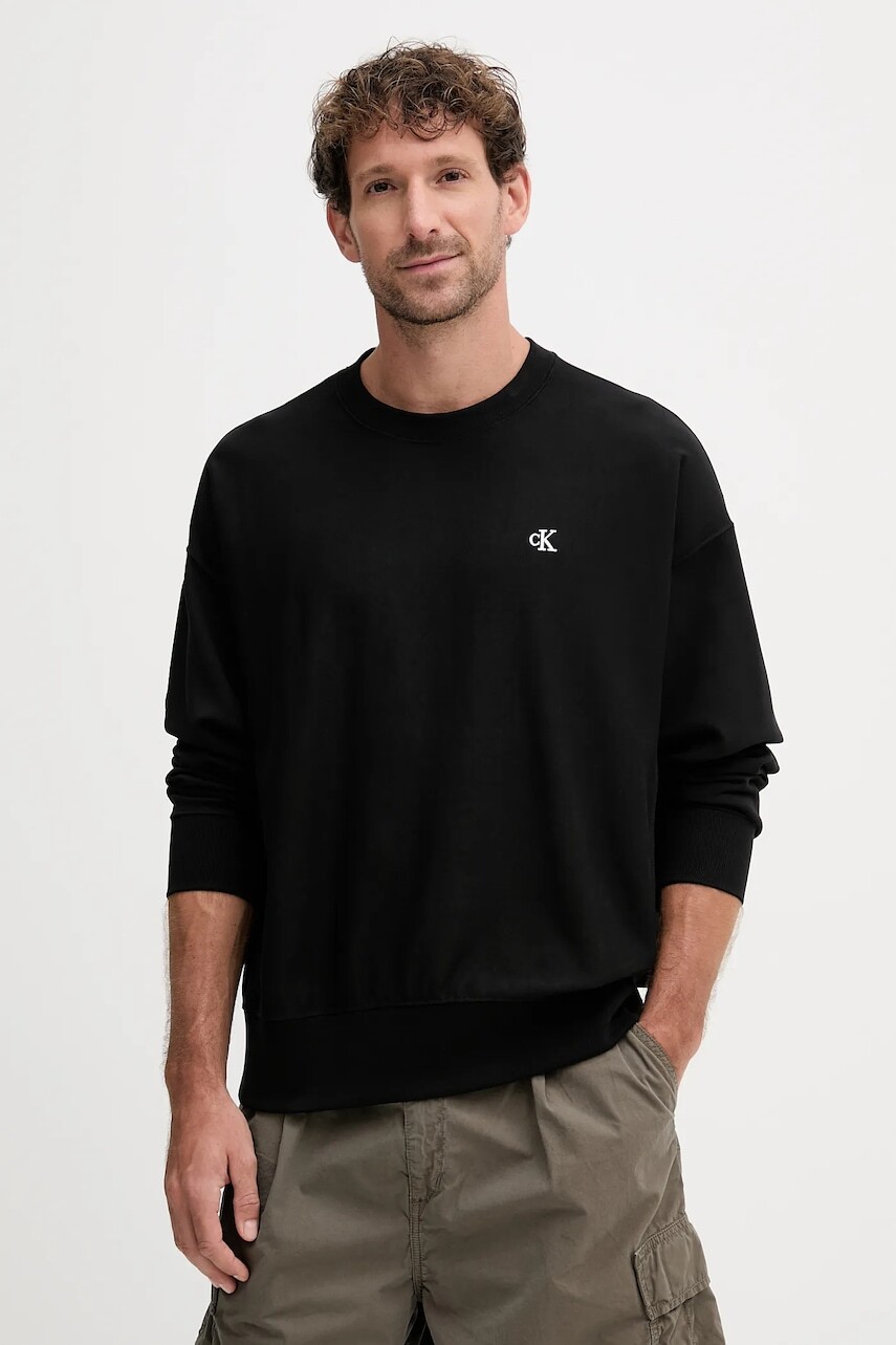 Mikina Calvin Klein Jeans čierna farba, jednofarebná, LV04RC277G