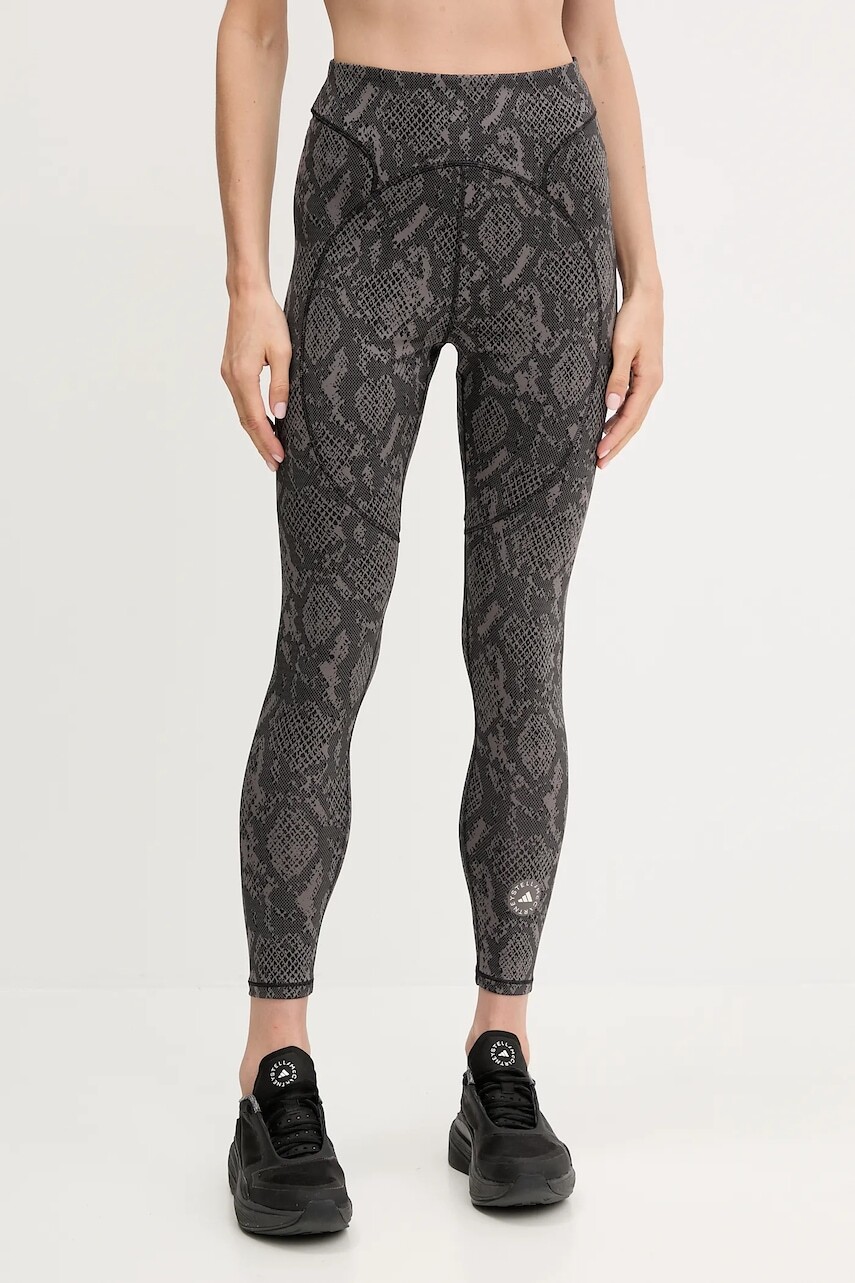 Tréningové legíny adidas by Stella McCartney TruePurpose šedá farba, vzorované, JM8457