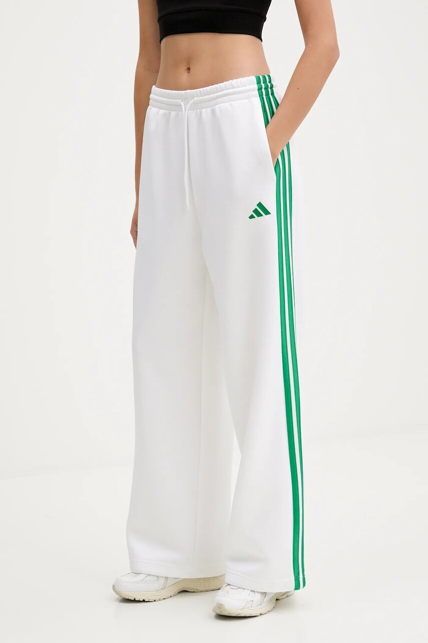 Tepláky adidas Stadium biela farba, s nášivkou, JW0533