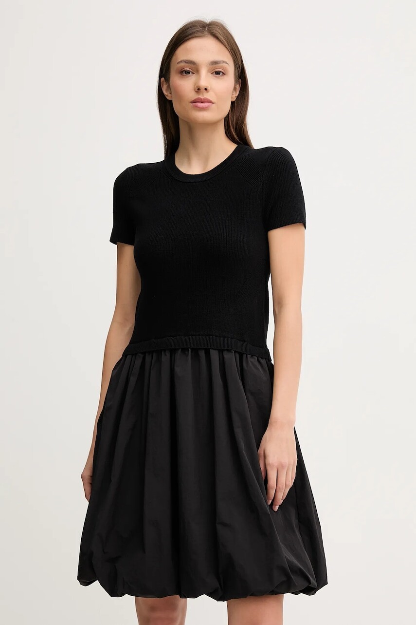 Šaty Dkny čierna farba, mini, áčkový strih, P5EUAX21