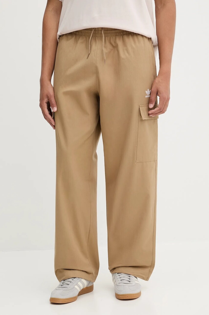 Bavlnené nohavice adidas Originals Essentials zelená farba, rovný strih, JX3912