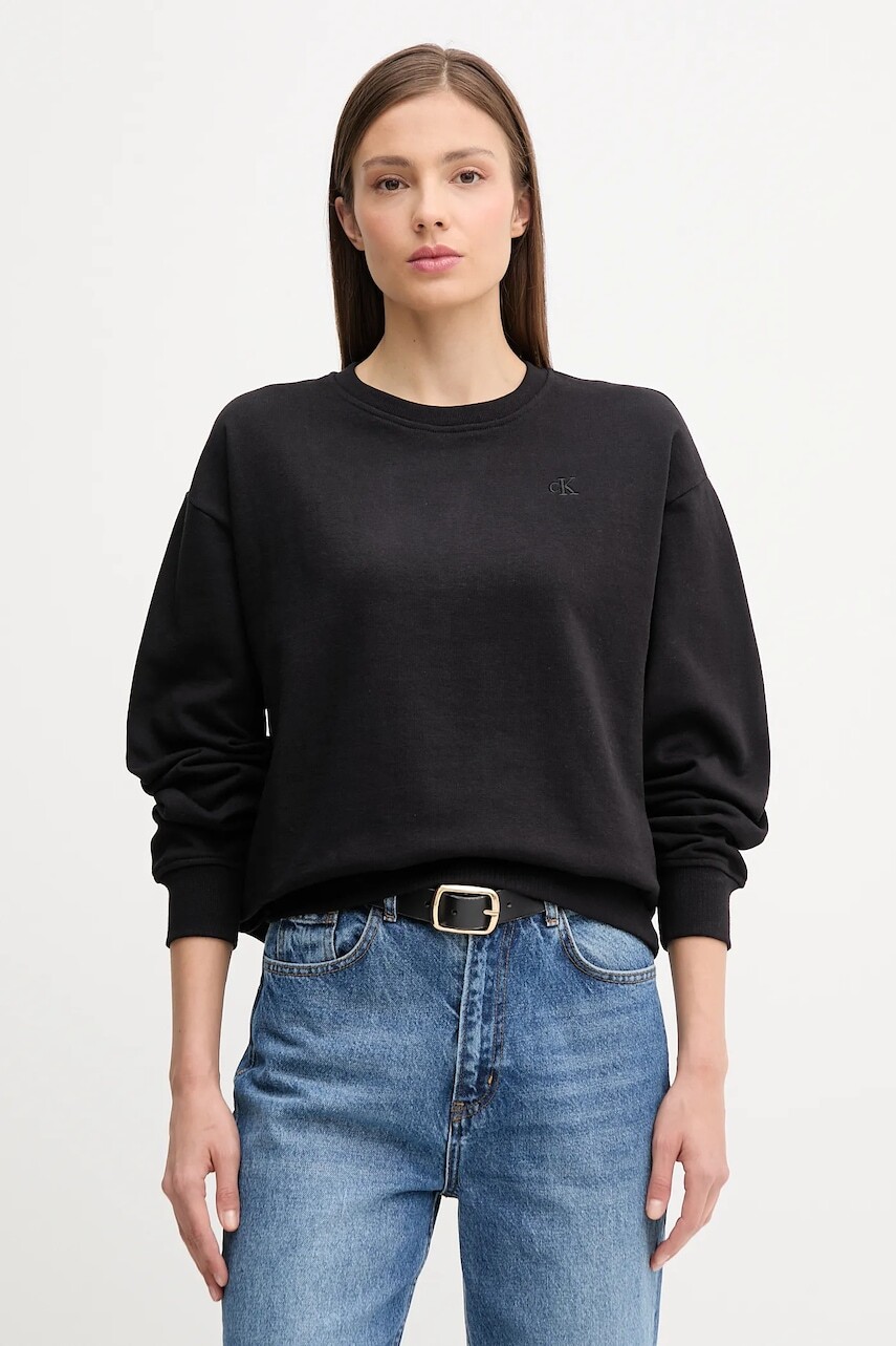 Mikina Calvin Klein Jeans čierna farba, jednofarebná, LV047B236G