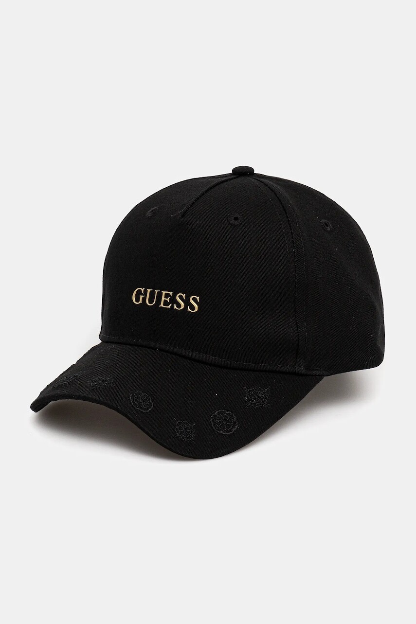 Bavlnená šiltovka Guess PEONY čierna farba, V5YZ01 WFKN0