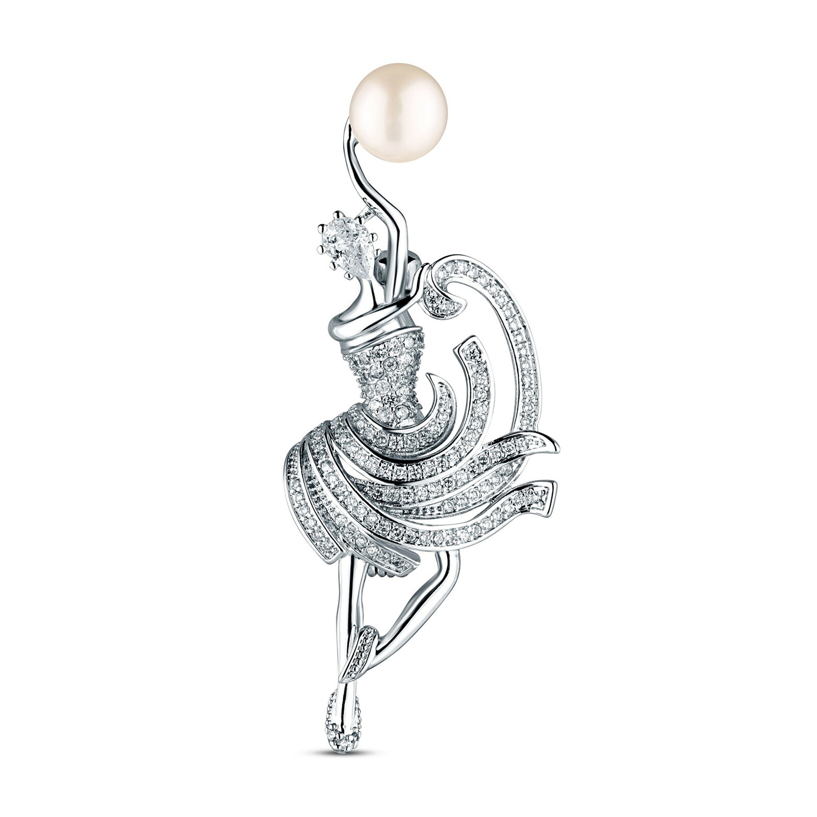 JwL Luxury Pearls Elegantná brošňa tanečnice s pravou perlou JL0875