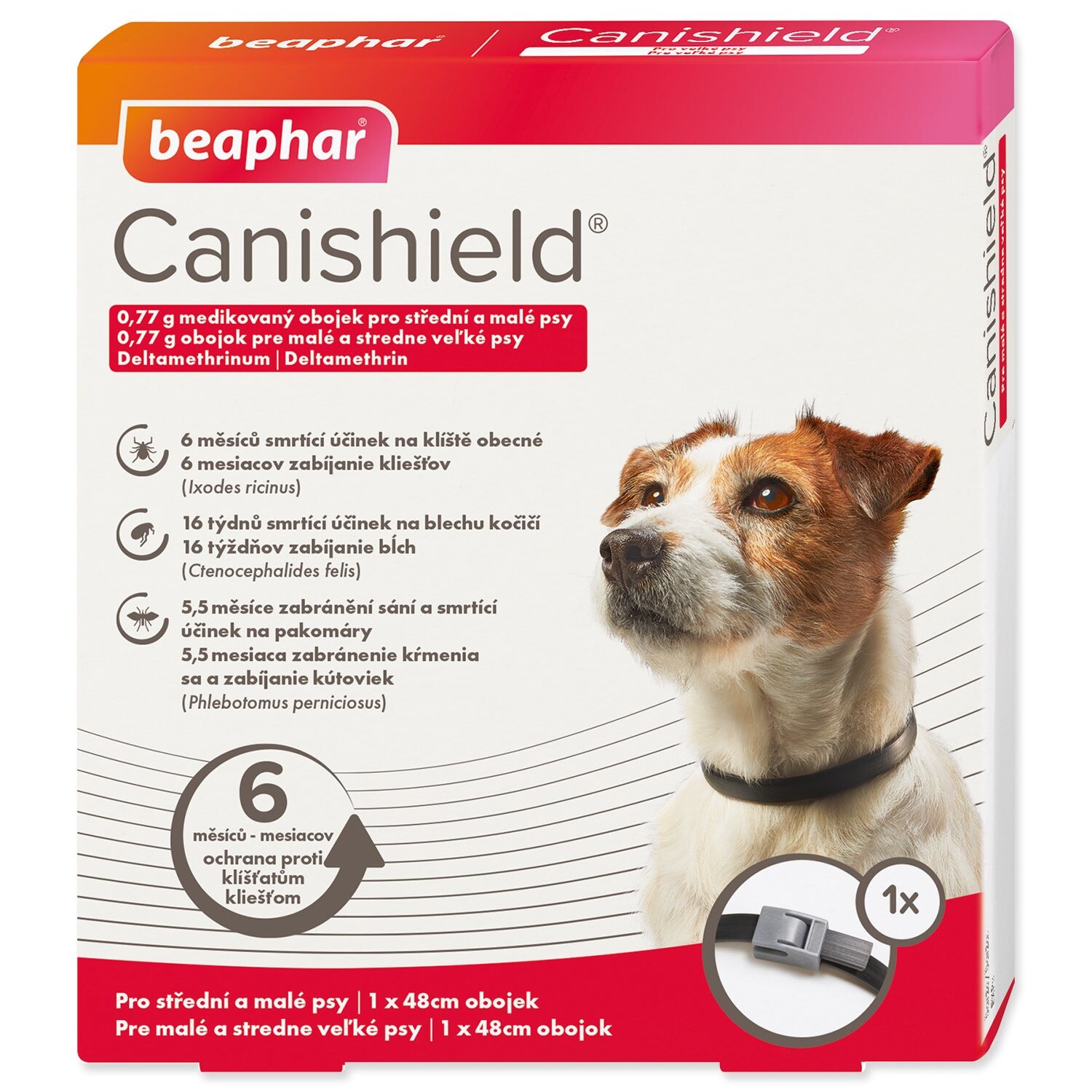 Obojok Beaphar antiparazitný Canishield pre psy 48cm
