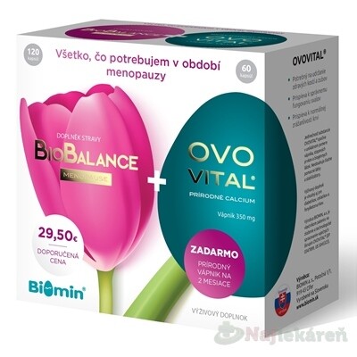 Biomin BioBalance MENOPAUSE 120 kapsúl + OVOVITAL prírodné kalcium 60 kapsúl