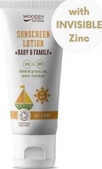 WoodenSpoon Opaľovacie telové mlieko v tube Baby & Family SPF 30 100 ml