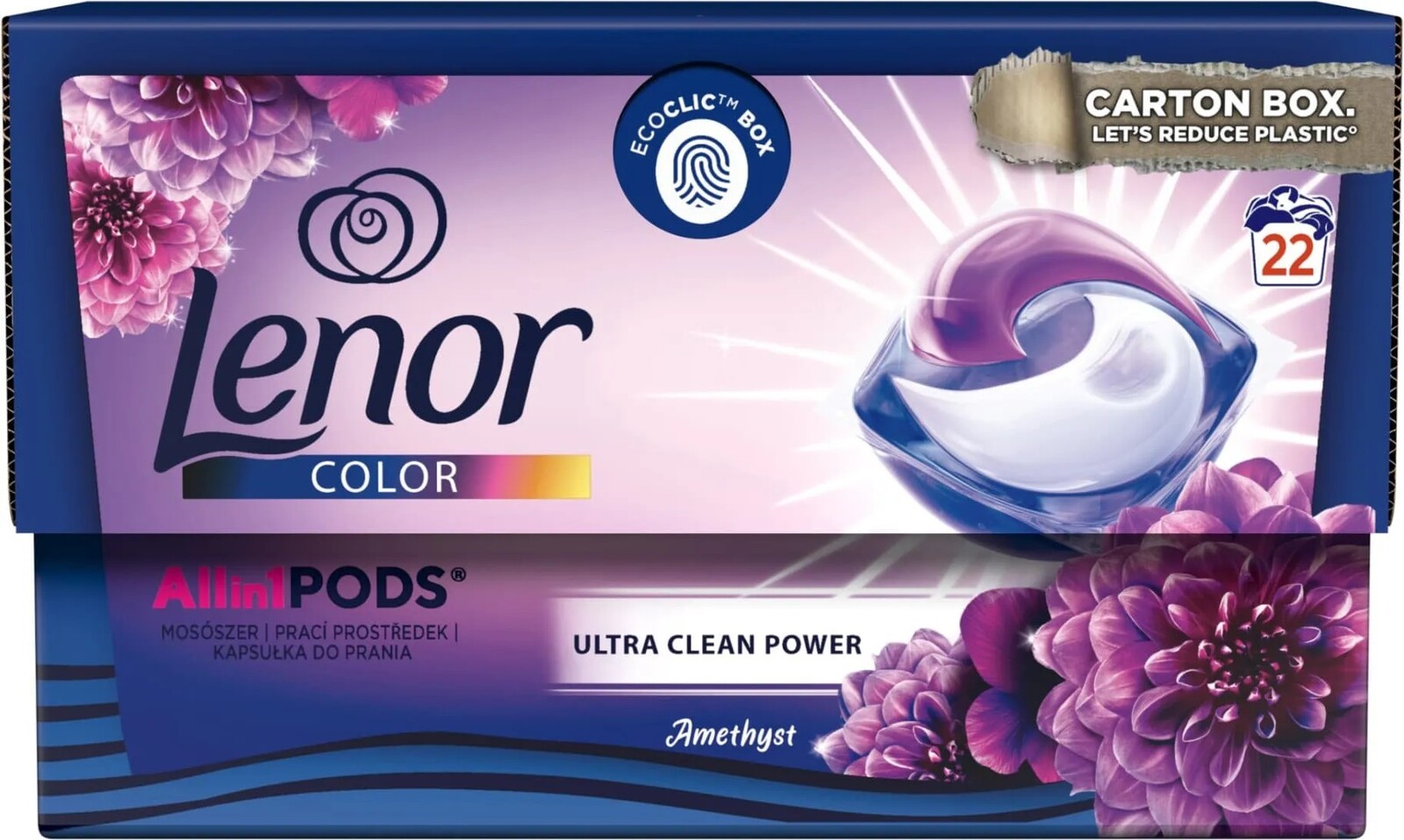 Lenor Color All in Pods Color Amethyst gélové kapsule 22ks