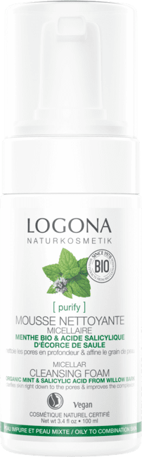Logona Micelárna čistiaca pena BIO mäta a kyselina salicylová - mastná, zmiešaná pleť 100ml