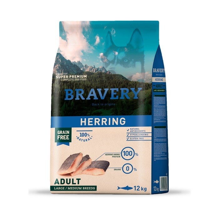 Bravery Dog Medium/Large Adult Herring - 12kg