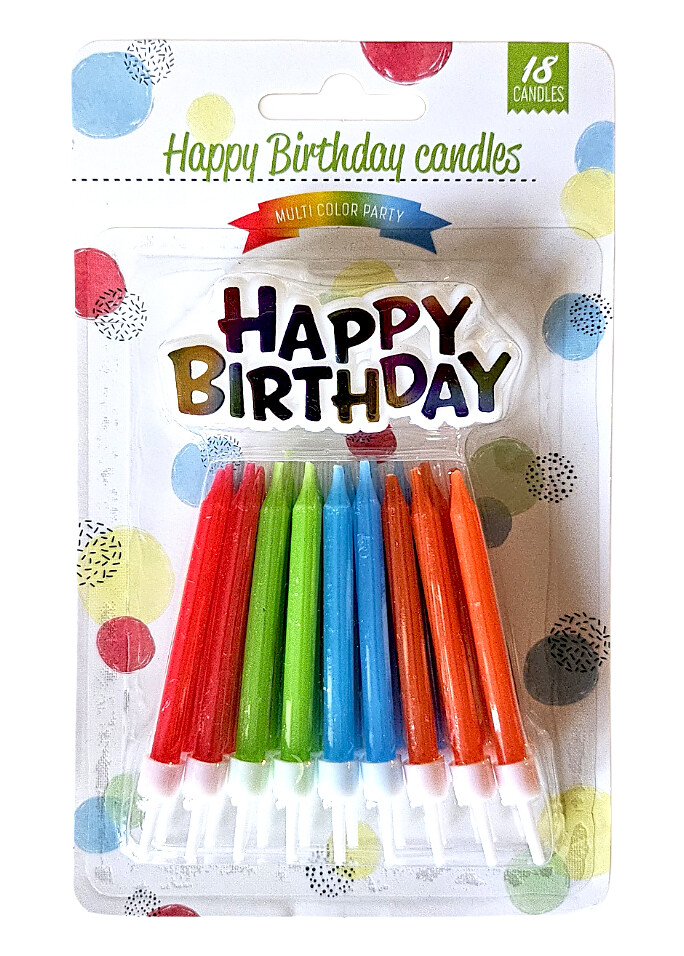 MAKRO - Sviečky tortové 18ks Color