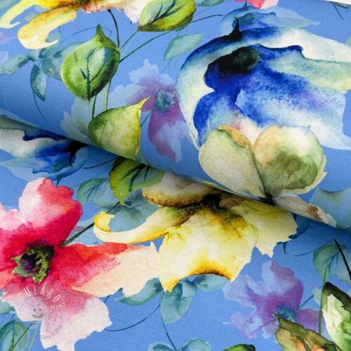 Úplet VISCOSE LYCRA HEAVY Summer flowers design E digital print