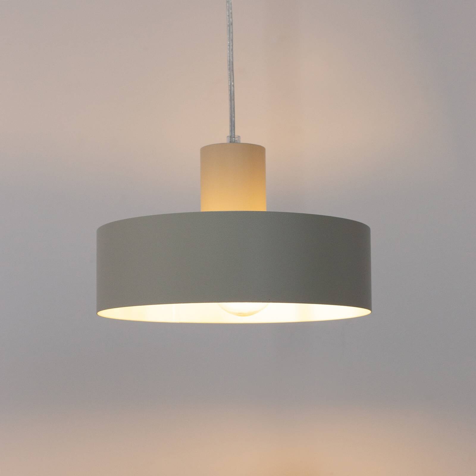 Závesné svietidlo Rif M, taupe, 1-pl., Ø 25 cm, oceľ