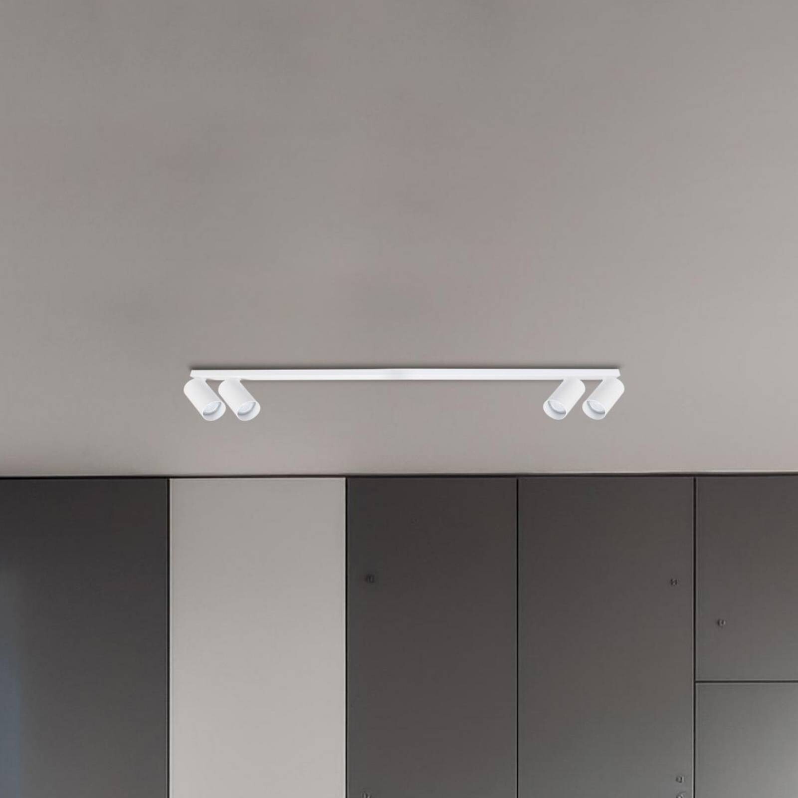 Stropné bodové svetlá Hero, biele, 4-pl., 120 cm, kov, GU10