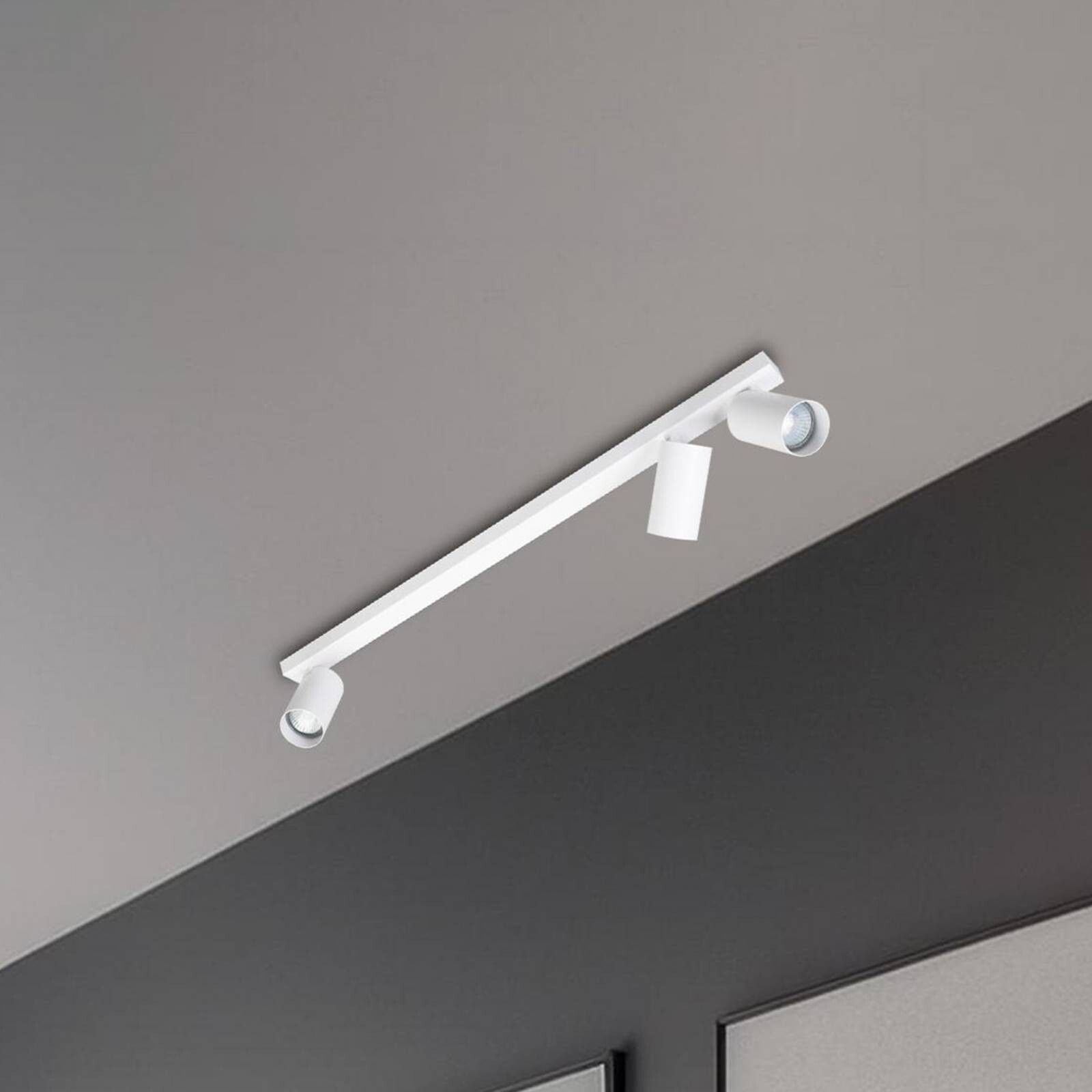 Stropné bodové svetlá Hero, biele, 3-pl., 70 cm, kov, GU10