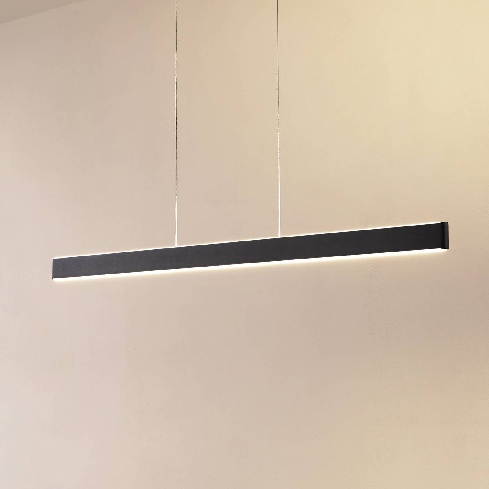 Lucande Smart LED závesné svietidlo Mylosh, čierne, CCT, Tuya