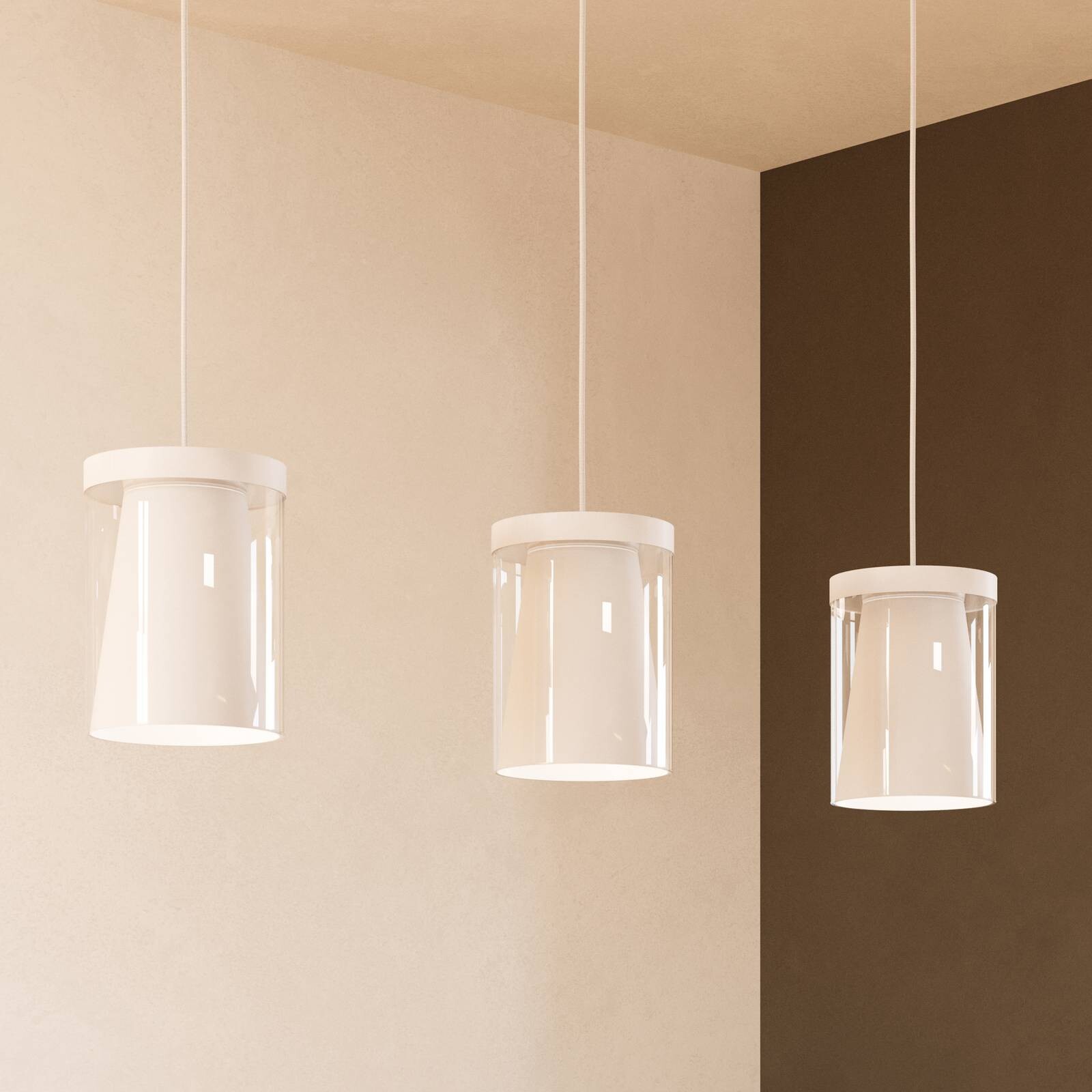EGLO connect Smart LED závesné svietidlo Chiusello-Z, biele, kovové