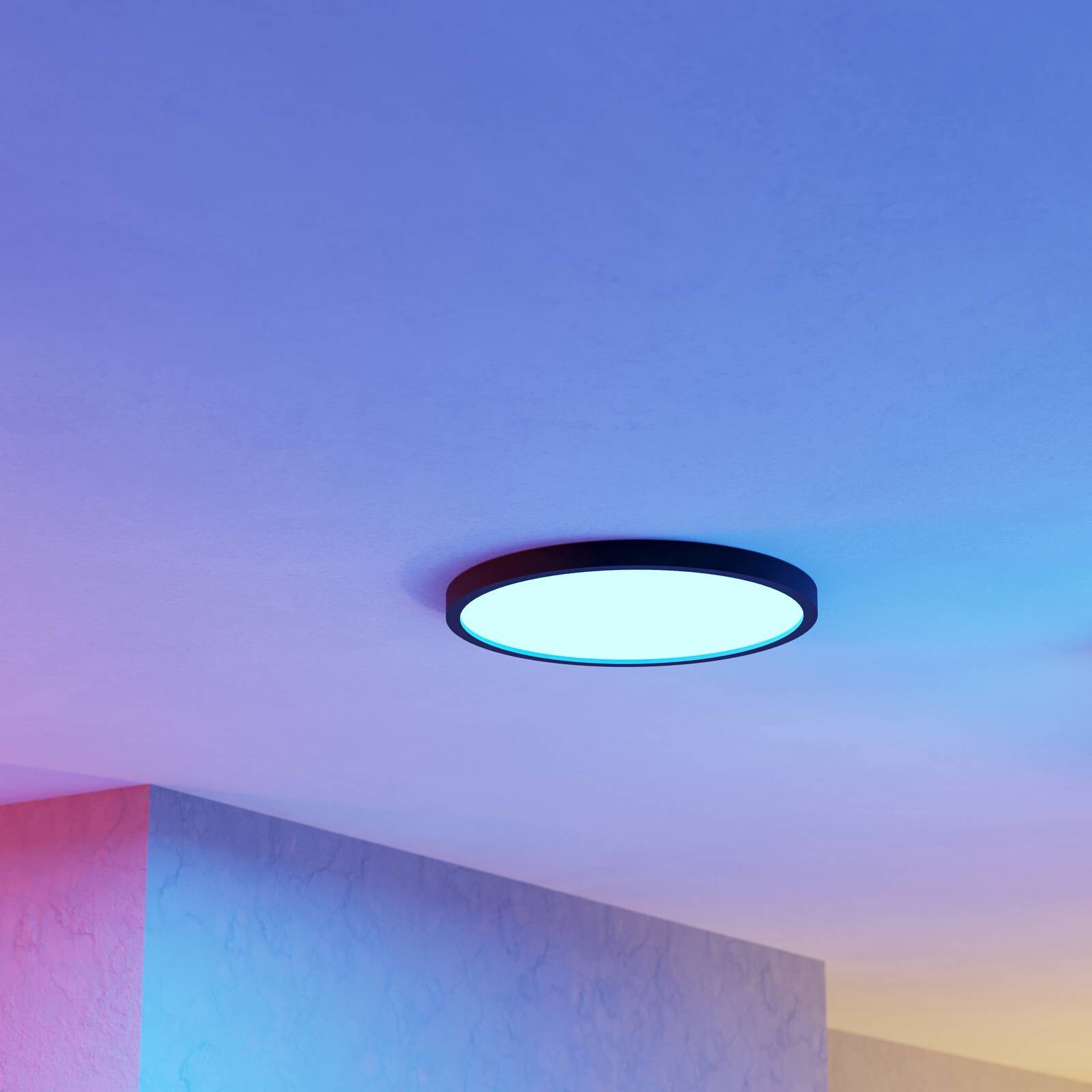 EGLO connect Smart LED svietidlo Fueva 6-Z, čierne, Ø38cm