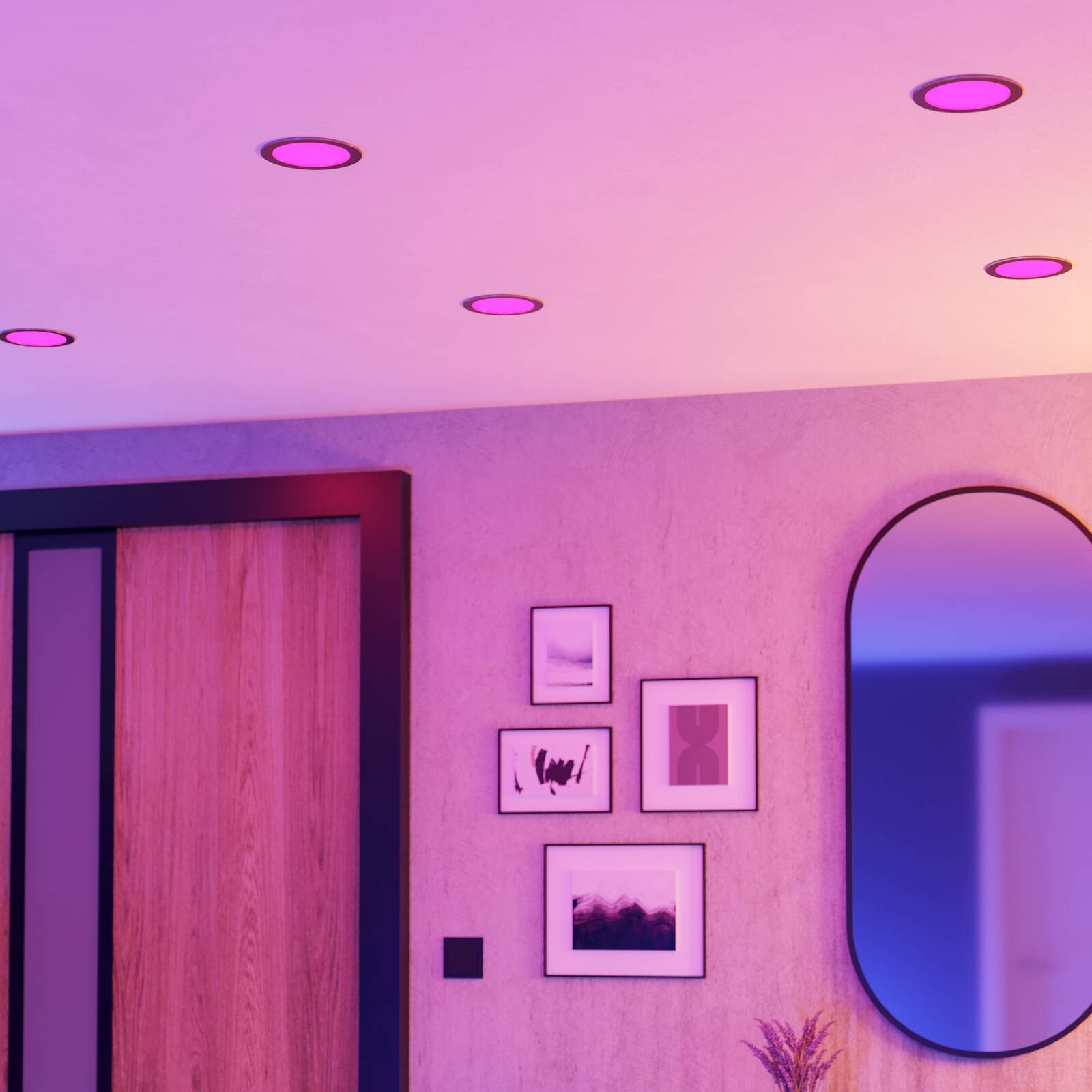 EGLO connect Smart-LED-zapustene svietidla Fueva 6-Z, sivá, Ø 16cm