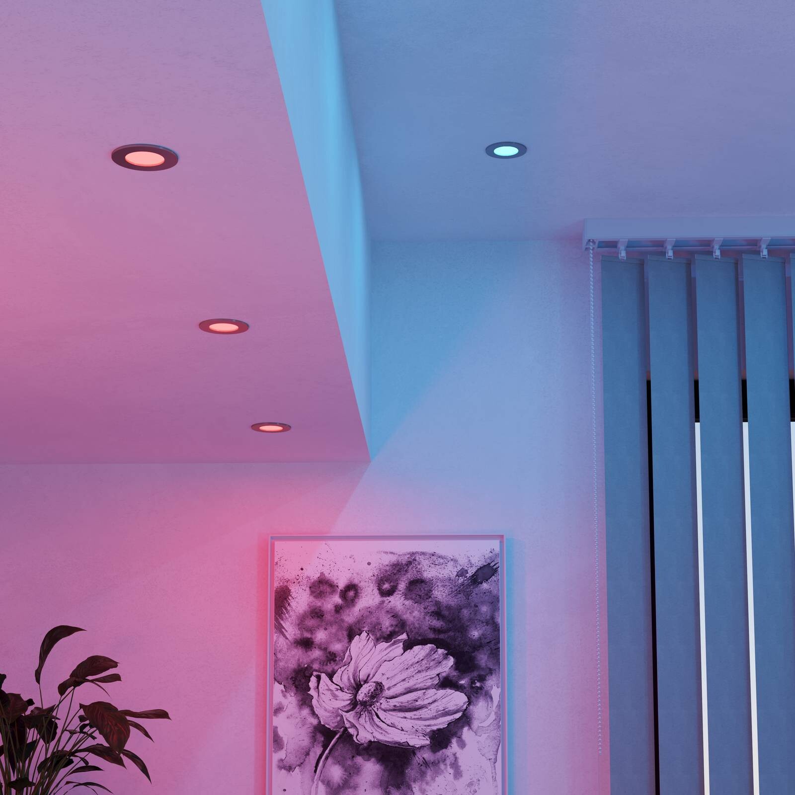 EGLO connect zapustené LED svietidla Fueva 6-Z, sivá, sada 3 ks