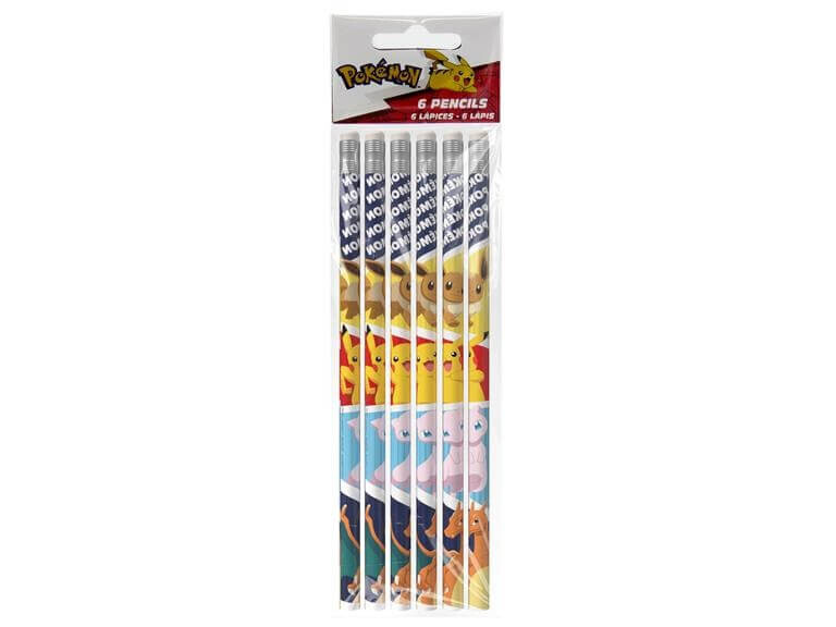 CyP Brands Sada ceruziek Pokémon s Eevee, Pikachu, Mew a Charizard - 6 ks
