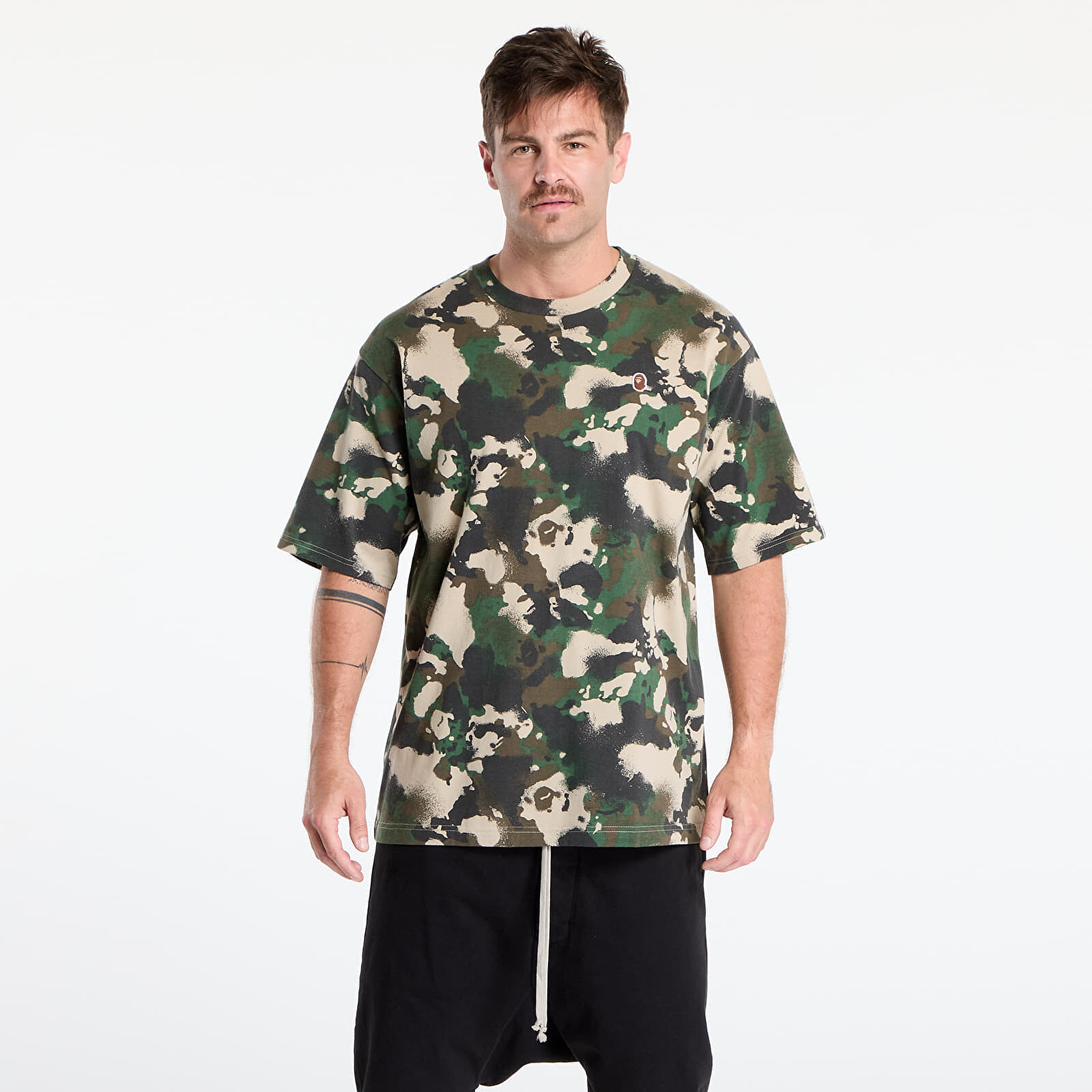 Tričko A BATHING APE Map Camo Ape Head One Point Tee UNISEX Green M