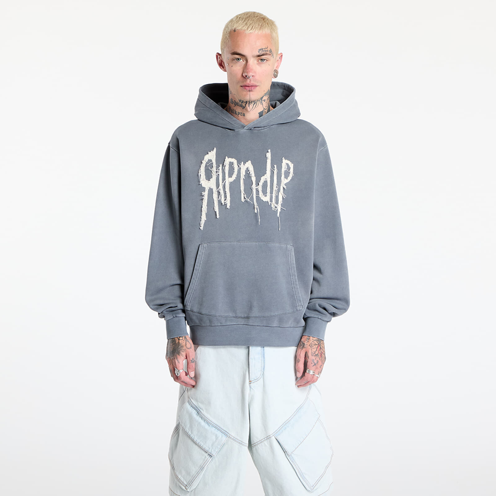 Mikina RIPNDIP Insano Distressed Hoodie Charcoal Vintage Wash S