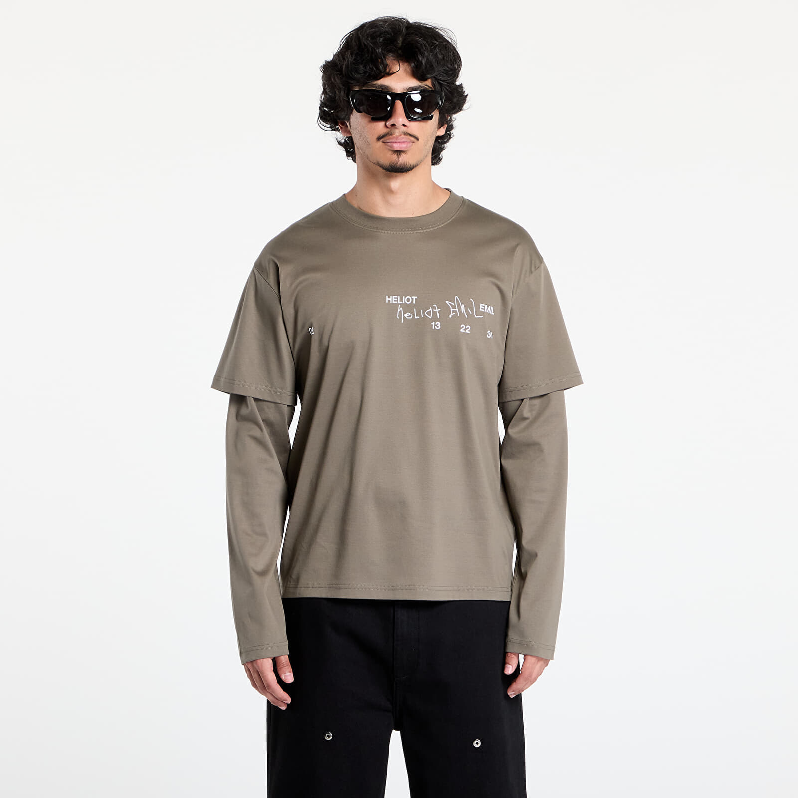 Tričko HELIOT EMIL Fulgens Longsleeve Dark Stone M