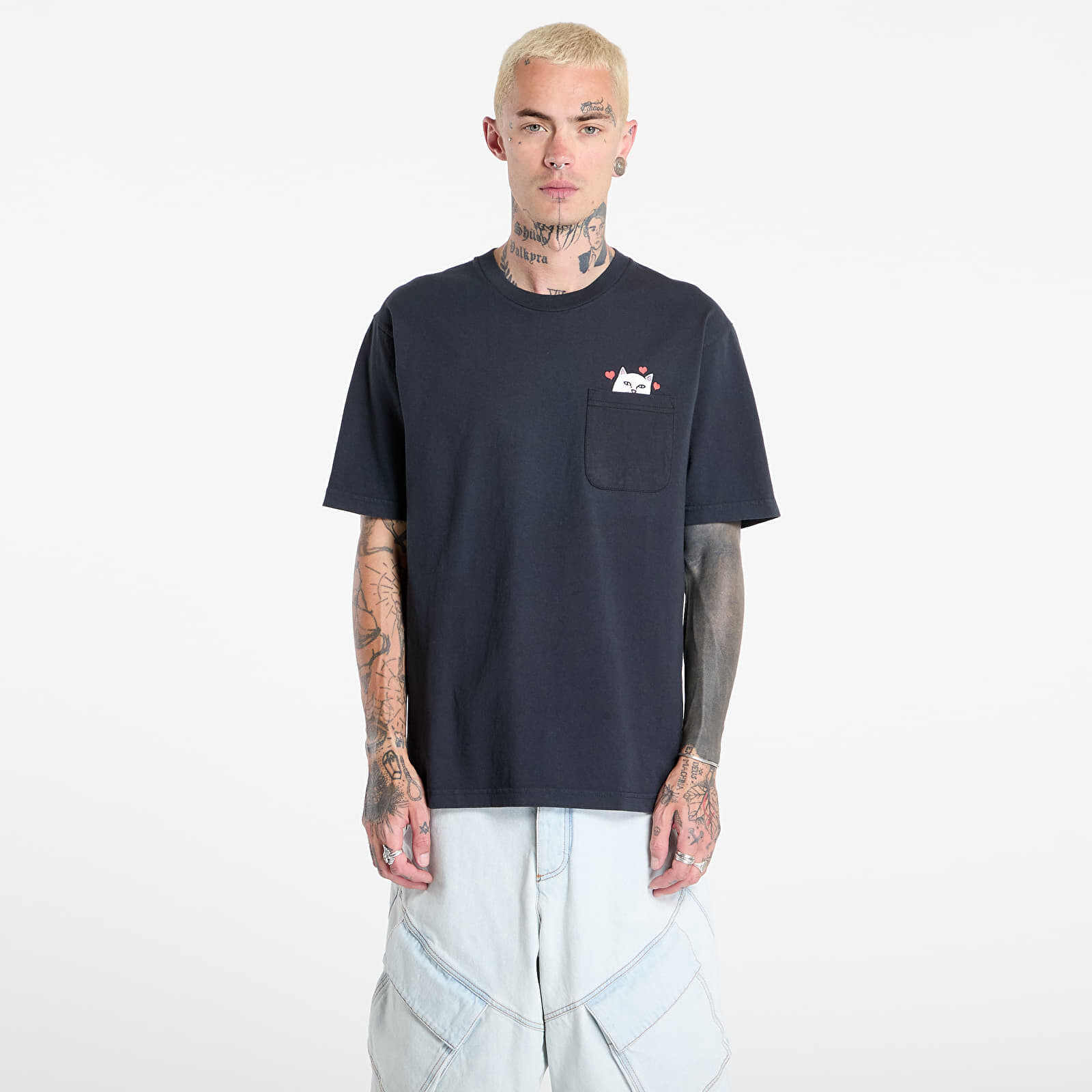 Tričko RIPNDIP Nermal Loves Pocket Tee Charcoal Heather S