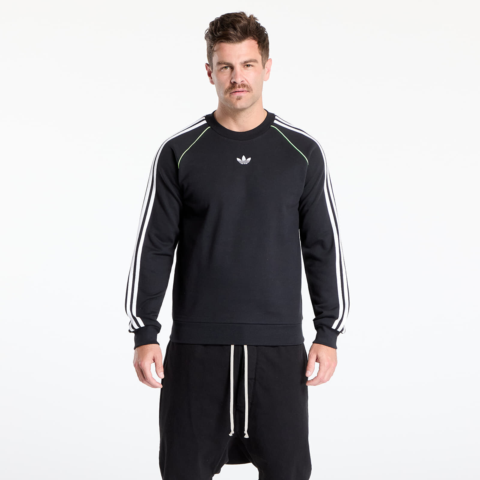 Mikina adidas Piping Crewneck Black/ White S