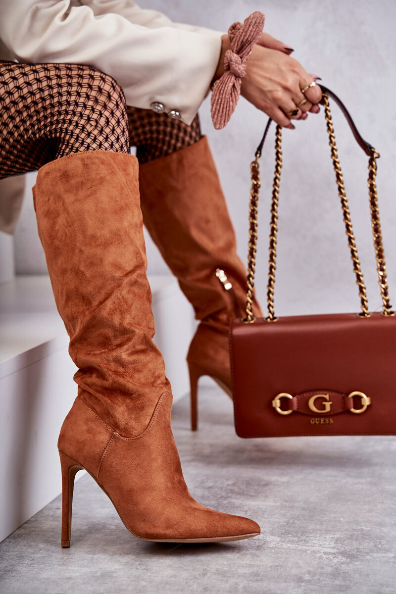 WS1 Klasické semišové topánky na päte ťavej amey