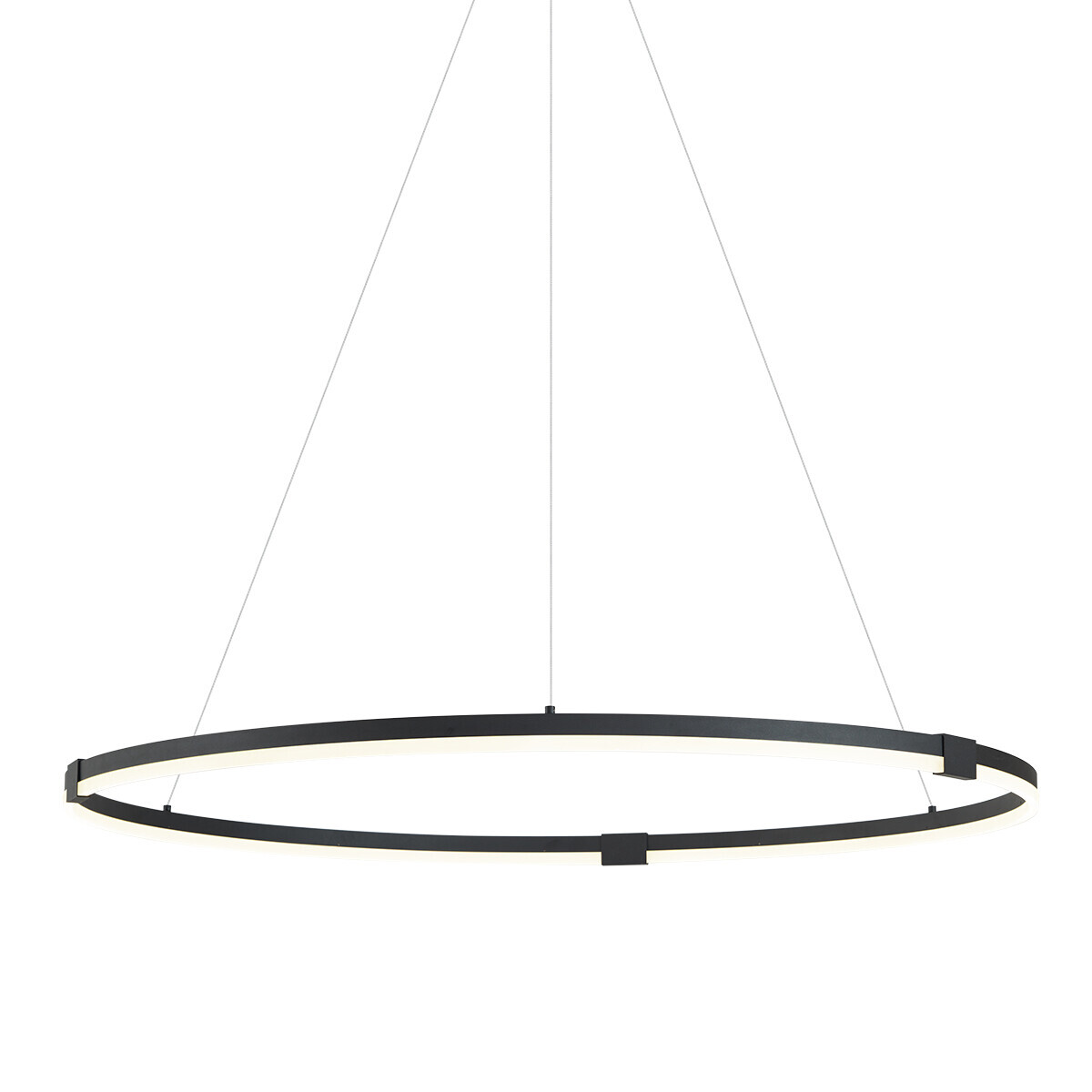 Dizajnové závesné svietidlo čierne 120 cm vrátane LED 3-krokového stmievania - Anello