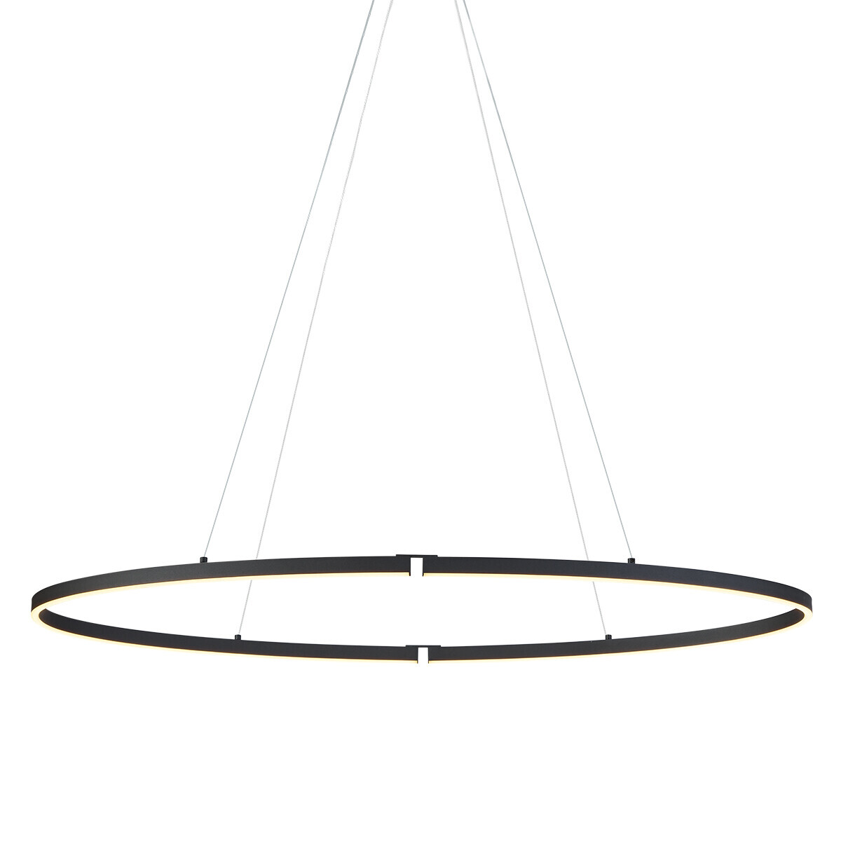 Dizajnové závesné svietidlo čierne oválne 120 cm vrátane LED 3-stupňové stmievateľné - Ovallo