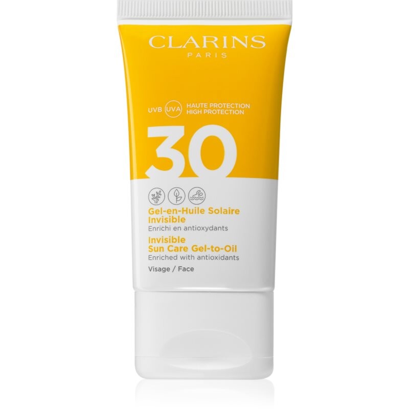 Clarins Invisible Sun Care Gel-to-Oil opaľovací fluid na tvár SPF 30 50 ml