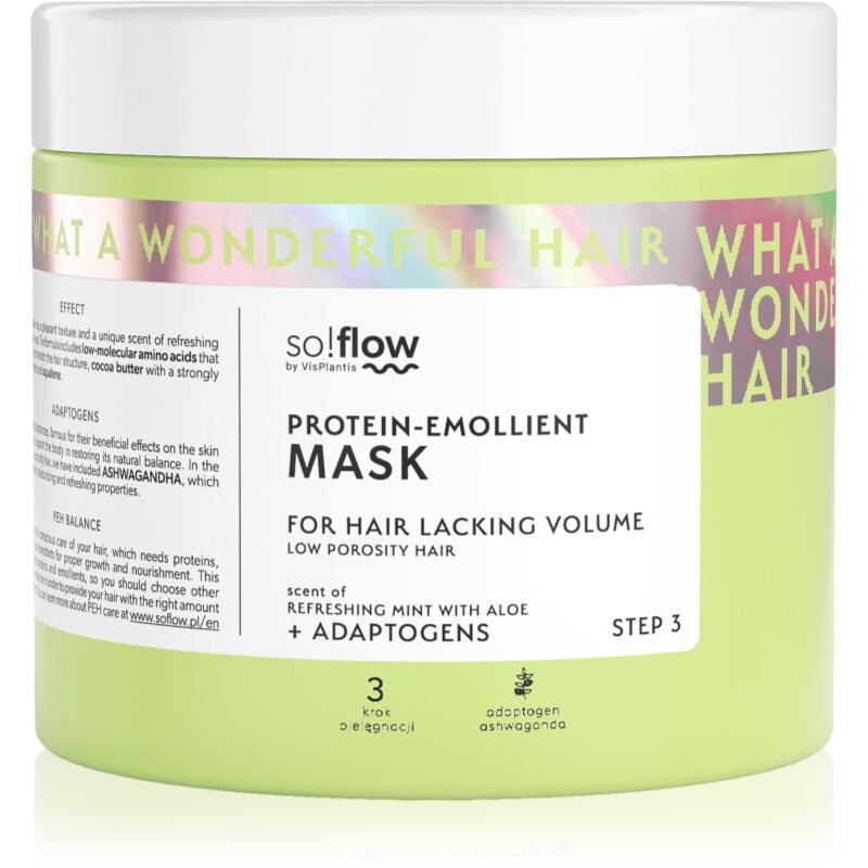 so!flow Low Porosity Mask maska pre vlasy bez objemu 400 ml
