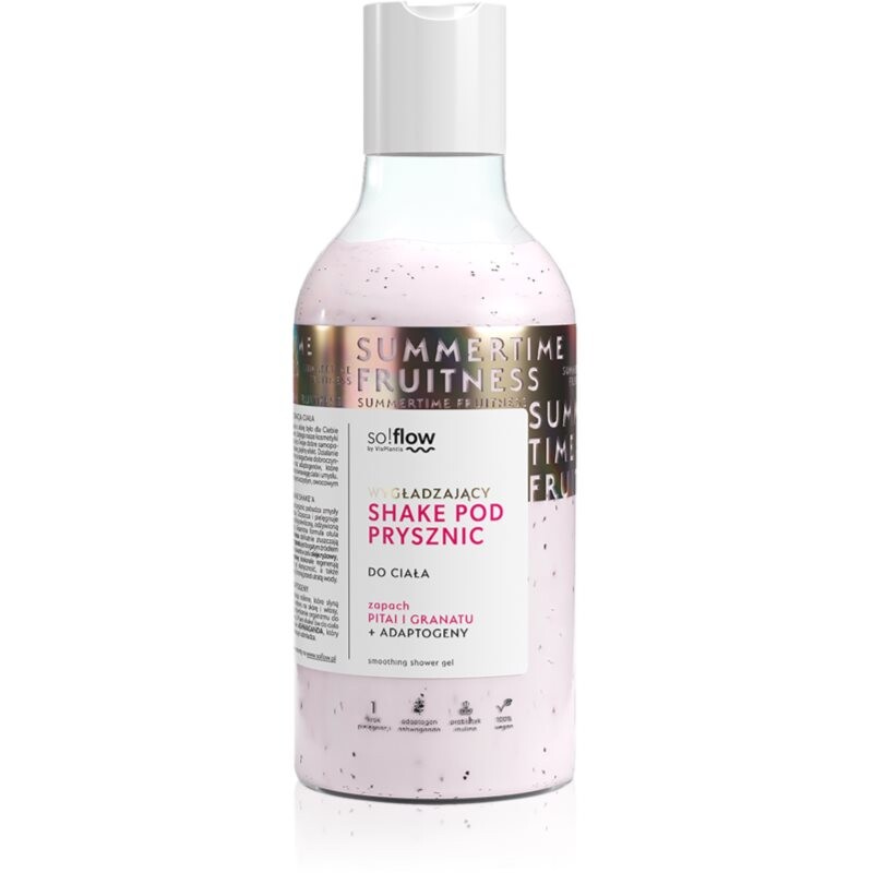 so!flow Smoothing Shower Shake sprchový gél pre všetky typy pokožky Pithaja & Pomegranate 400 ml