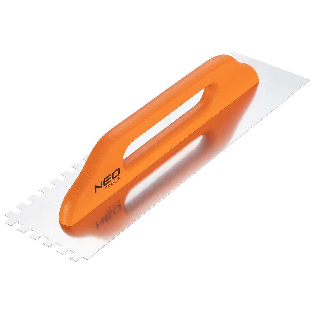 NEO TOOLS Hladidlo so zubami, 480 x 128 mm, zub 10 x 10 x 10 mm, drevená rukoväť 50-183