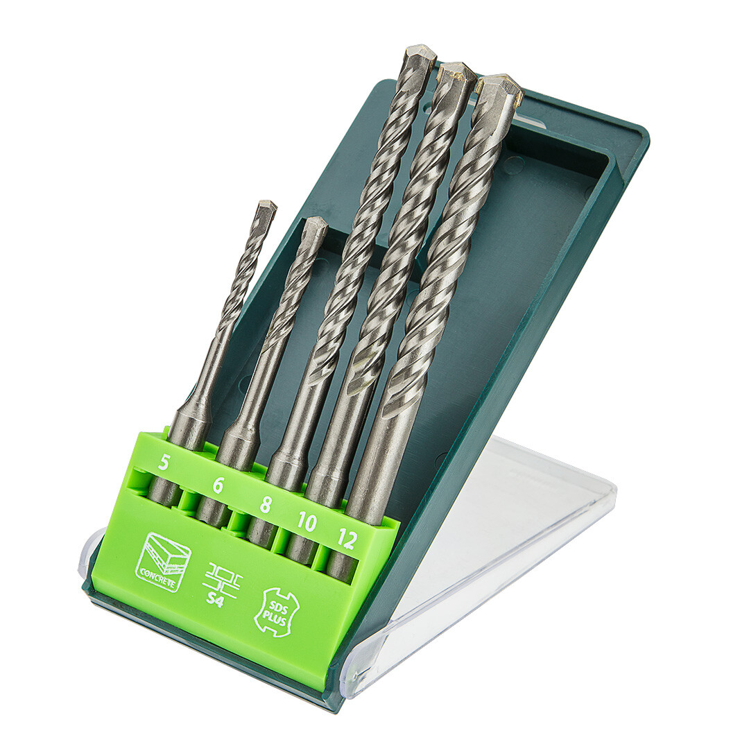VERTO Vrták do betónu SDS Plus, 5, 6 x 110 mm + 8, 10, 12 x 160 mm, x 5 ks 60H685