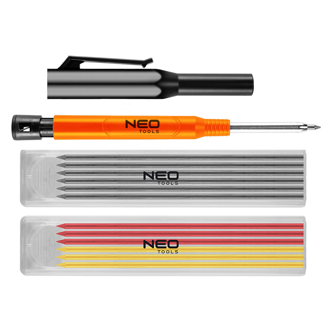 NEO TOOLS Ceruzka, automatický stylus s orezávačom a 12 náplní 13-816