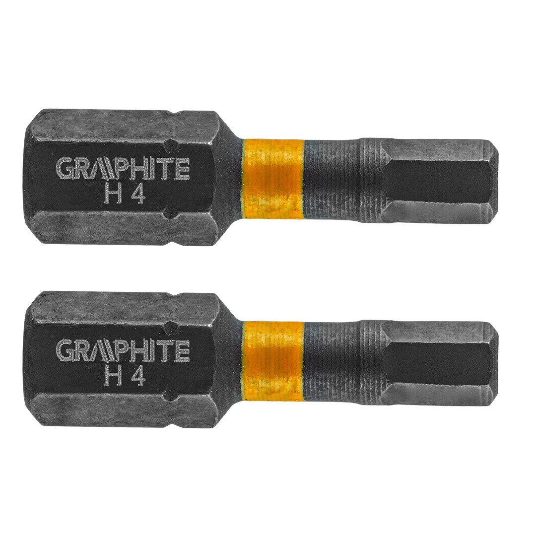 GRAPHITE Rázové bity HEX4 x 25 mm, 2 ks. 56H507