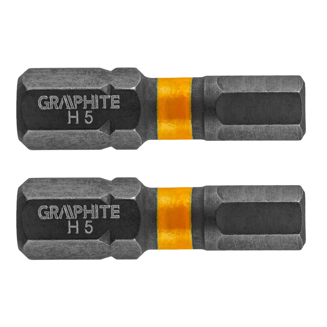 GRAPHITE Rázové bity HEX5 x 25 mm, 2 ks. 56H508