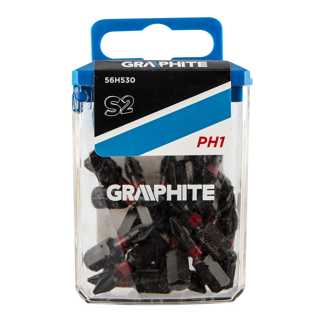 GRAPHITE Rázové bity PH1 x 25 mm, 20 kusov. 56H530