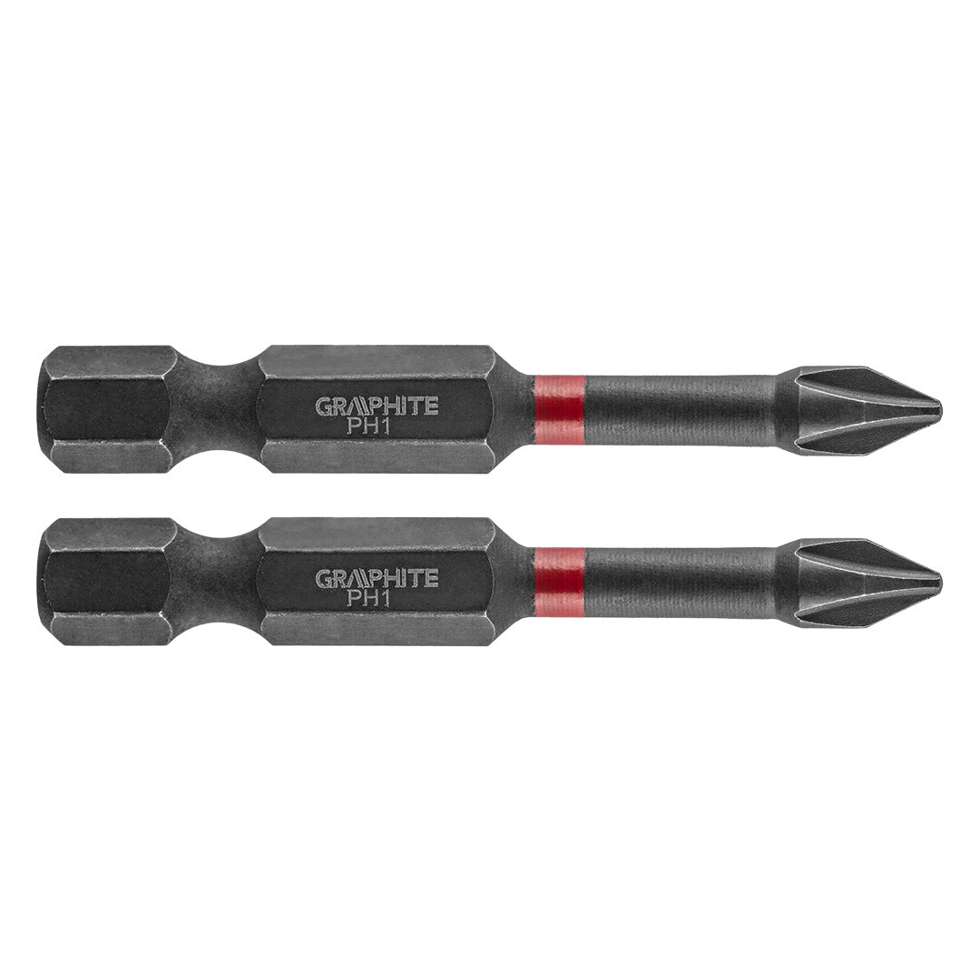 GRAPHITE Rázové bity PH1 x 50 mm, 2 kusy. 56H518