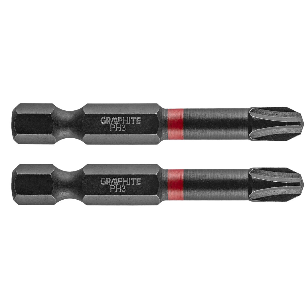 GRAPHITE Rázové bity PH3 x 50 mm, 2 kusy. 56H520