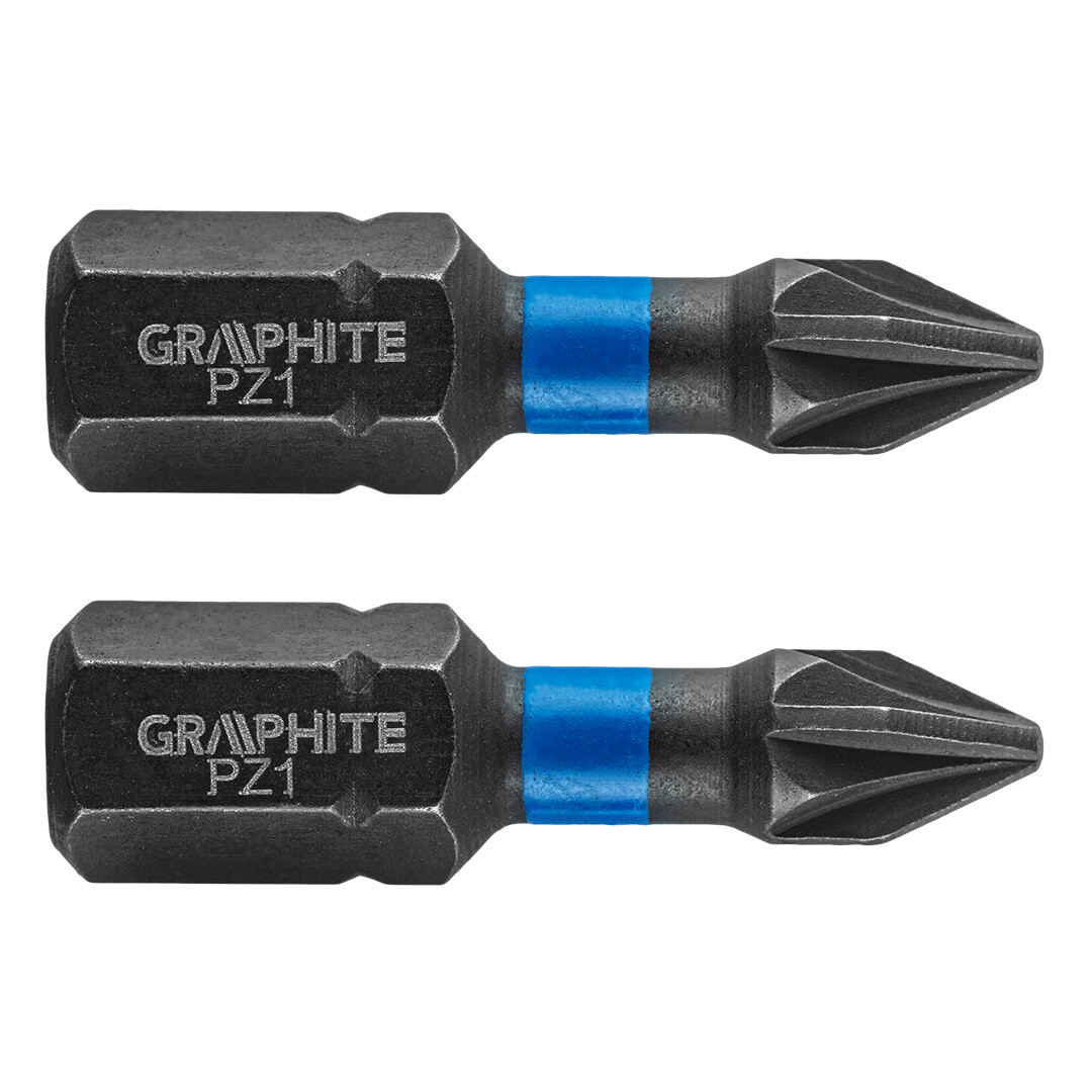 GRAPHITE Rázové bity PZ1 x 25 mm, 2 ks. 56H503