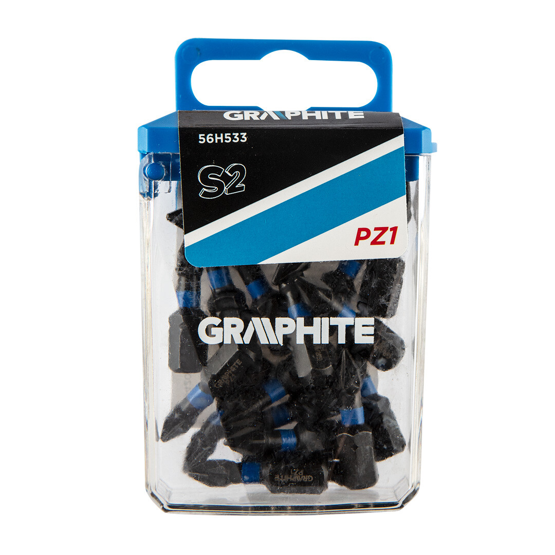 GRAPHITE Rázové bity PZ1 x 25 mm, 20 kusov. 56H533