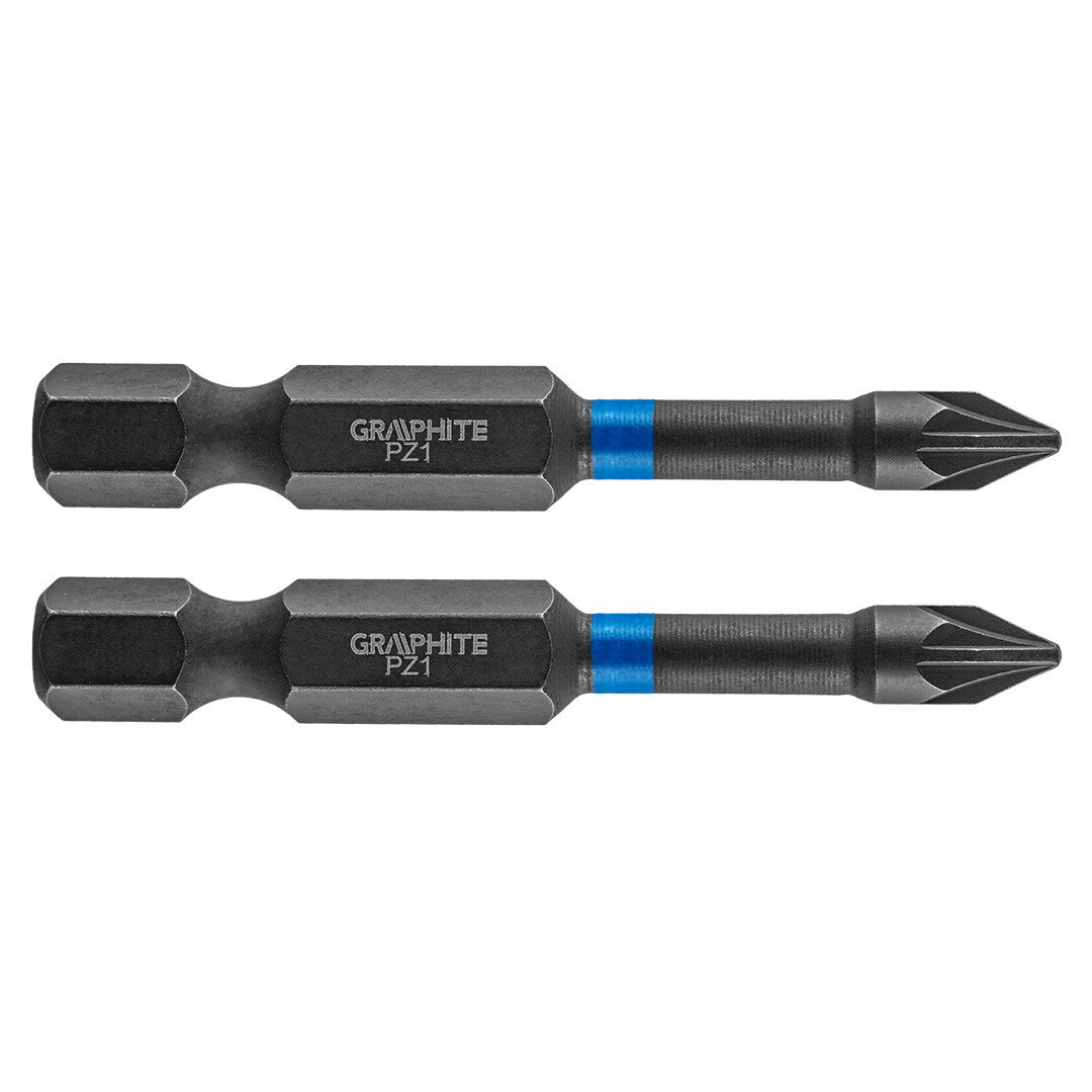 GRAPHITE Rázové bity PZ1 x 50 mm, 2 kusy. 56H521